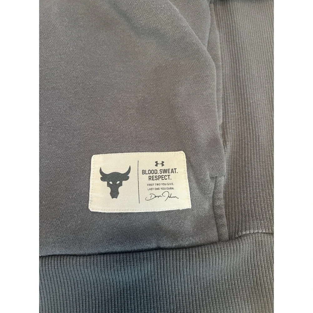 Under Armour Project Rock Brahma Bull Hoodie Gray Mens‎ M Blood Sweat Respect